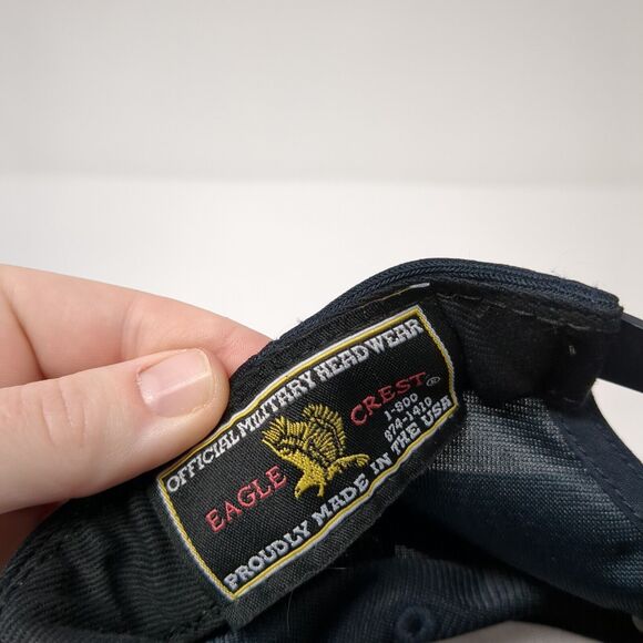 U.S Navy Veteran Snapback Hat Blue OS Adjustable Embroidered 6 Panel Eagle Crest - Picture 8 of 8